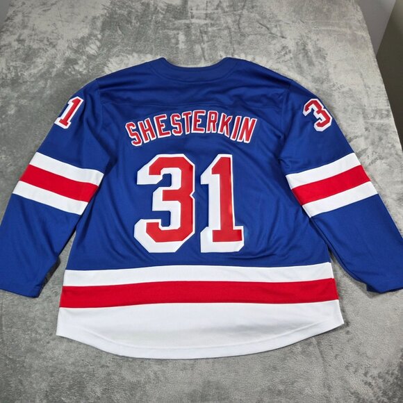 New York Rangers Igor Shesterkin Jersey Mens XL Blue Breakaway NHL #31 Fanatics - Picture 10 of 12